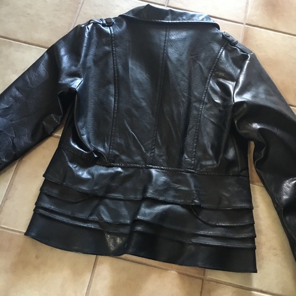 SOLD——WISHFUL PARK Black Leather Jacket (Juniors) - Picture 9 of 11
